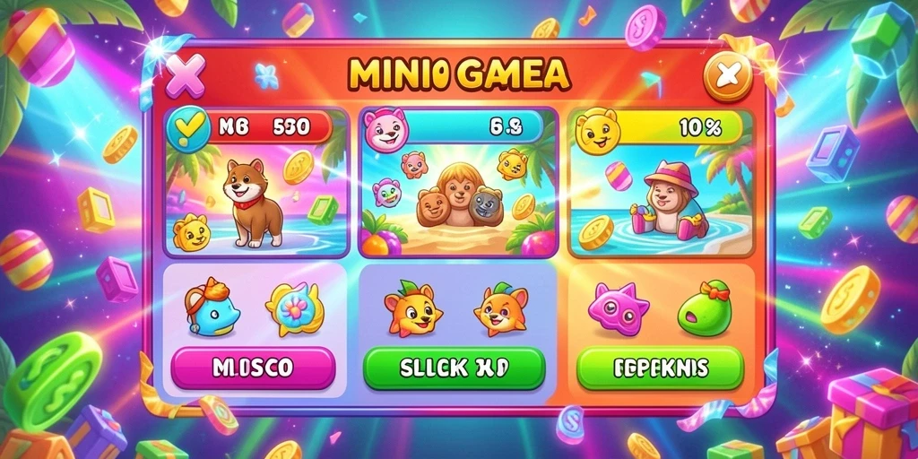 Tangkapan layar memperlihatkan berbagai hadiah dalam game BONUSRP.